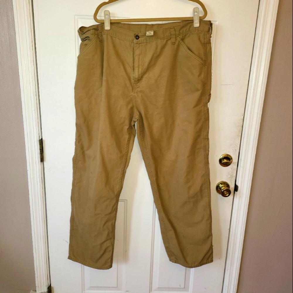 Faded Glory 100% Soft Cotton Cargo Pants, Mens Big & Tall, Tan Size 44x32
